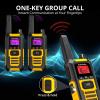 Radioddity HD-1 IP67 Heavy Duty Walkie Talkies, Waterproof Dustproof Shockproof Long Range Two Way Radio with One-Key Group Call, Vibrate Alert, SOS, Dual PTT, USB-C Charging for Hunting, 6 Packs view 2