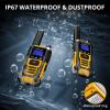 Radioddity HD-1 IP67 Heavy Duty Walkie Talkies, Waterproof Dustproof Shockproof Long Range Two Way Radio with One-Key Group Call, Vibrate Alert, SOS, Dual PTT, USB-C Charging for Hunting, 6 Packs view 3