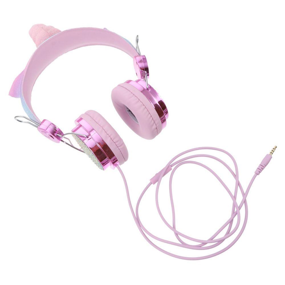 ARTIBETTER Boy Girl Headset with Microphone Glitter Rhinestone Design Ear Headphones for Boy Girl for Music Videos and Travel
