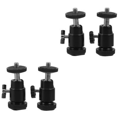 balacoo 2sets Aluminum Alloy Ball-Head Tripod Mount 360 Rotatable Camera Projector Adapter Sturdy Camera Accessory 2pcs*2