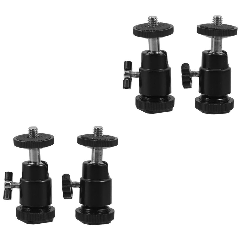 balacoo 2sets Aluminum Alloy Ball-Head Tripod Mount 360 Rotatable Camera Projector Adapter Sturdy Camera Accessory 2pcs*2