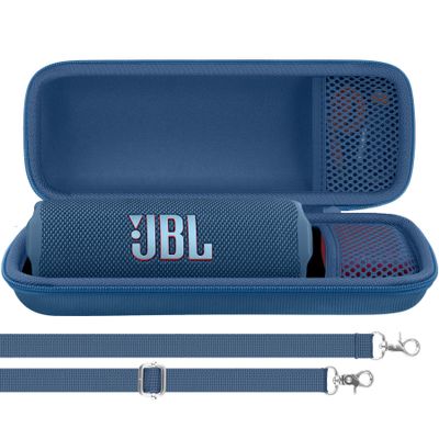 Aenllosi for JBL Flip 7/ Flip 6/ Flip 5 Protable Bluetooth Speaker Hard Case with Adjustable Shoulder Strap, Blue (Case Only)