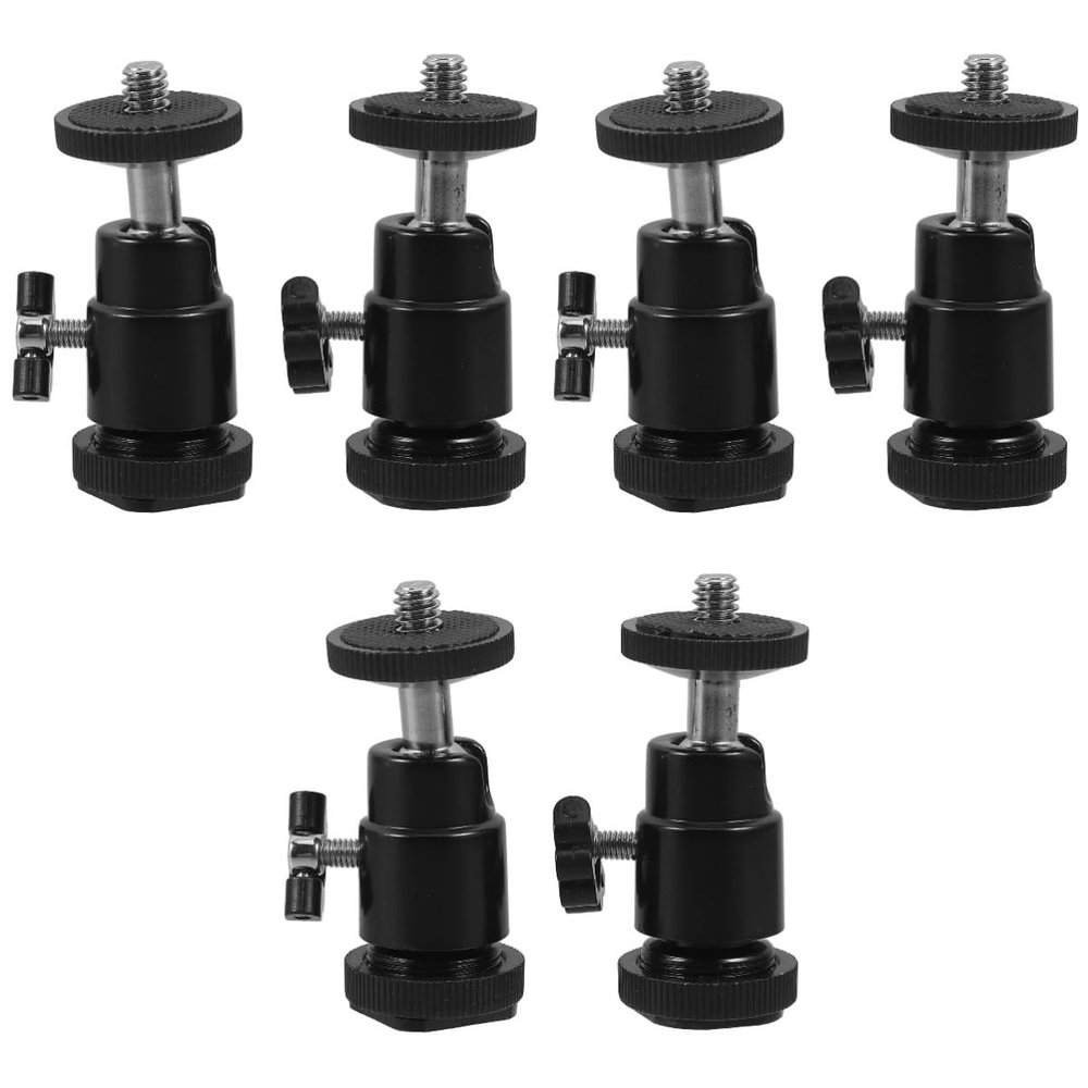 balacoo 3sets 360 Rotating Ball Head Tripod Mount for Cameras Aluminum Alloy Sturdy and Lightweight 2pcs*3