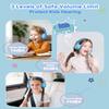 awatrue Kids Headphones, 74/85/94dB Volume Limiter, Foldable Wired Over Ear Headphones for Travel, 3.5mm Jack, Toddler Headphones for School, Chromebook, iPad, Tablet, Blue view 2