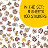 100pcs Monkey Stickers - Cartoon Animals Sticker Waterproof Decals for Water Bottles Laptop Luggage Computer Scrapbooking Teens Adults Girls Funny Party Birthday Decorations view 2