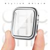 Compatible for Apple Watch Band 44mm 45mm and Case with Screen Protector, Soft Silicone Sport Strap Bands and Protective Cover with Tempered Glass for iWatch Series 9 8 7 SE 6 5 4 view 3