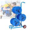 ZDMEI Wire Spool Rack,Multi-Axle Reel Dispenser with 2 Moving Pulleys,Heavy Duty Reel Display Stand for Cable Pullers and Tube Reels Cable Pulling Tools(Blue,38x63x96cm) view 1