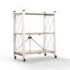Hershii 3-Tier Foldable Storage Shelves with Wheels Heavy Duty Metal Shelf view 1