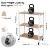 Hershii 3-Tier Foldable Storage Shelves with Wheels Heavy Duty Metal Shelf view 2