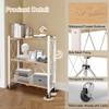 Hershii 3-Tier Foldable Storage Shelves with Wheels Heavy Duty Metal Shelf view 3