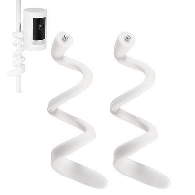 2 Pack Flexible Twist Mount for Ring Stick Up Cam, Ring Indoor Cam(1st Gen), Arlo Pro & Ultra, No-Drill Gooseneck Mount Bracket for Railings, Trees, Fences Weatherproof, Tool-Free Installation