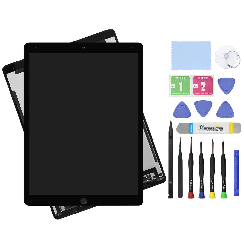 12.9" Screen Replacement for iPad Pro 12.9 2nd Gen A1670 A1671 (2017) LCD Display + Glass Touch Digitizer Assembly + Repair Kit (Black)