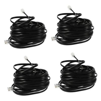 DOITOOL 4pcs Flexible Telephone Cord Easy Install Phone Cable for Landline Replacement Phone Cord