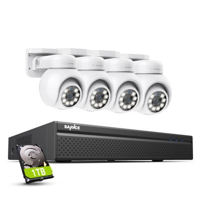 SANNCE PoE NVR 4K 8 Channel, 8MP PT Security Camera System with 8pcs 4K 8MP PoE PT Dome Camera IP Security Camera Outdoor Night Vision 100ft Waterproof IP66 Indoor 350 Wide Angle