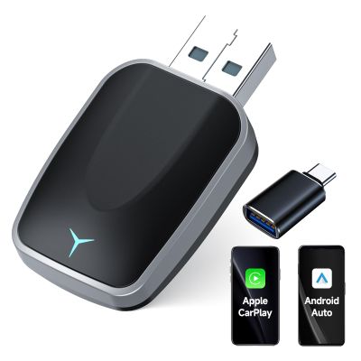 NaviCam Mini Wireless CarPlay Adapter for iPhone 2025 Upgraded, Plug & Play, No Latency, USB-A/C Support, Compatible with iOS 10+ & Cars 2016+
