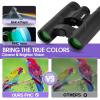 10x25 Binoculars for Kids Mini Pocket Compact Binoculars Waterproof Small Binocular for Bird Watching Travel Stargazing Outdoor Sports Blue view 2