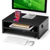 2-Tier Ergonomic Monitor Stand With Built-in Cable Management,Phone Holder,Desktop Organizer - Space-Saving Desk Accessory For Office,Fits Dual Monitors,Laptops,Black,40x27x16cm(15.7x10.6x6.2in) view 2