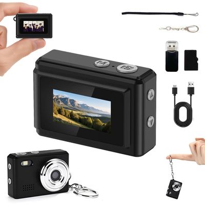 Mini Digital Camera Keychain Tiny Pixel Hd 1080p Retro Keychain Camera Micro Portable That Works Camera for Travel Study Recording (Black 128G)