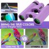 10x25 Binoculars for Kids Mini Pocket Compact Binoculars Waterproof Small Binocular for Bird Watching Travel Stargazing Outdoor Sports Purple view 2