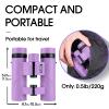 10x25 Binoculars for Kids Mini Pocket Compact Binoculars Waterproof Small Binocular for Bird Watching Travel Stargazing Outdoor Sports Purple view 3