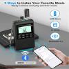 Pocket Radio with AM FM-1200mAh Rechargeable Radio-Portable Transistor Radio with Best Reception, Bluetooth Receiver,5W Big Speaker,LCD Screen,Earphone Jack,Support SD Card and USB Player for Jogging view 3