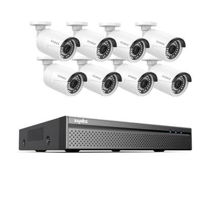 SANNCE PoE NVR 4K 8 Channel, 8MP CCTV Security Camera System with 8pcs 4K 8MP PoE IP Security Camera Outdoor Weatherproof Cameras with Smart IR LEDs, Night Vision, Motion Detection, One-Way Audio