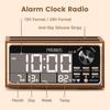 PRUNUS J-177 Retro Vintage Alarm Clock Radio with Fast Wireless Charging, Dual Alarms, Snooze, Large LED Display,Dimmer Control,Auto-Dimming,Retro Clock for Bedroom view 2