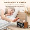 PRUNUS J-177 Retro Vintage Alarm Clock Radio with Fast Wireless Charging, Dual Alarms, Snooze, Large LED Display,Dimmer Control,Auto-Dimming,Retro Clock for Bedroom view 3