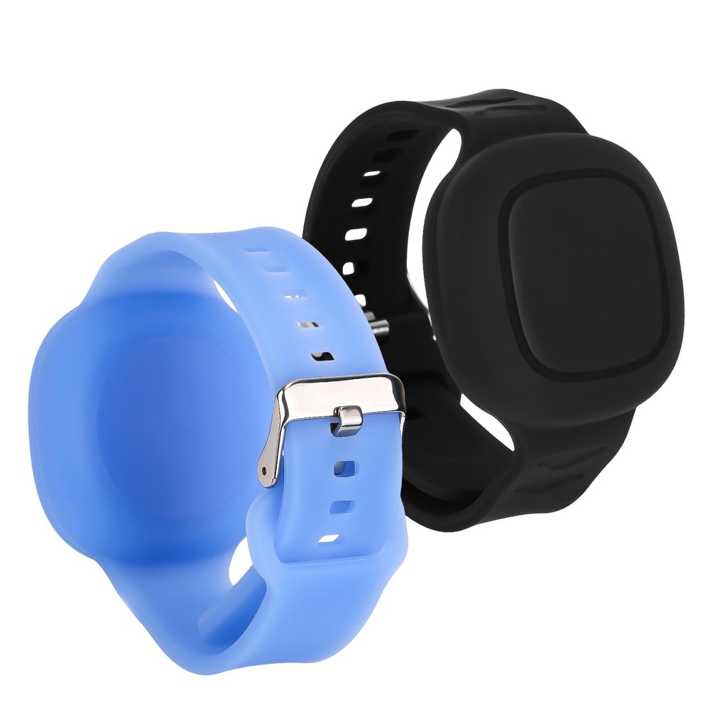 2pcs Silicone Bracelets for Tile Mate 2024, Waterproof Protective Case Holder Accessories for Kids Teen Elderly (Blue, Black)