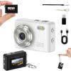 Mini Digital Camera Keychain Tiny Pixel Hd 1080p Retro Keychain Camera Micro Portable That Works Camera for Travel Study Recording (White-No Memory Card) view 1