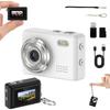 Mini Digital Camera Keychain Tiny Pixel Hd 1080p Retro Keychain Camera Micro Portable That Works Camera for Travel Study Recording (White 16G) view 1