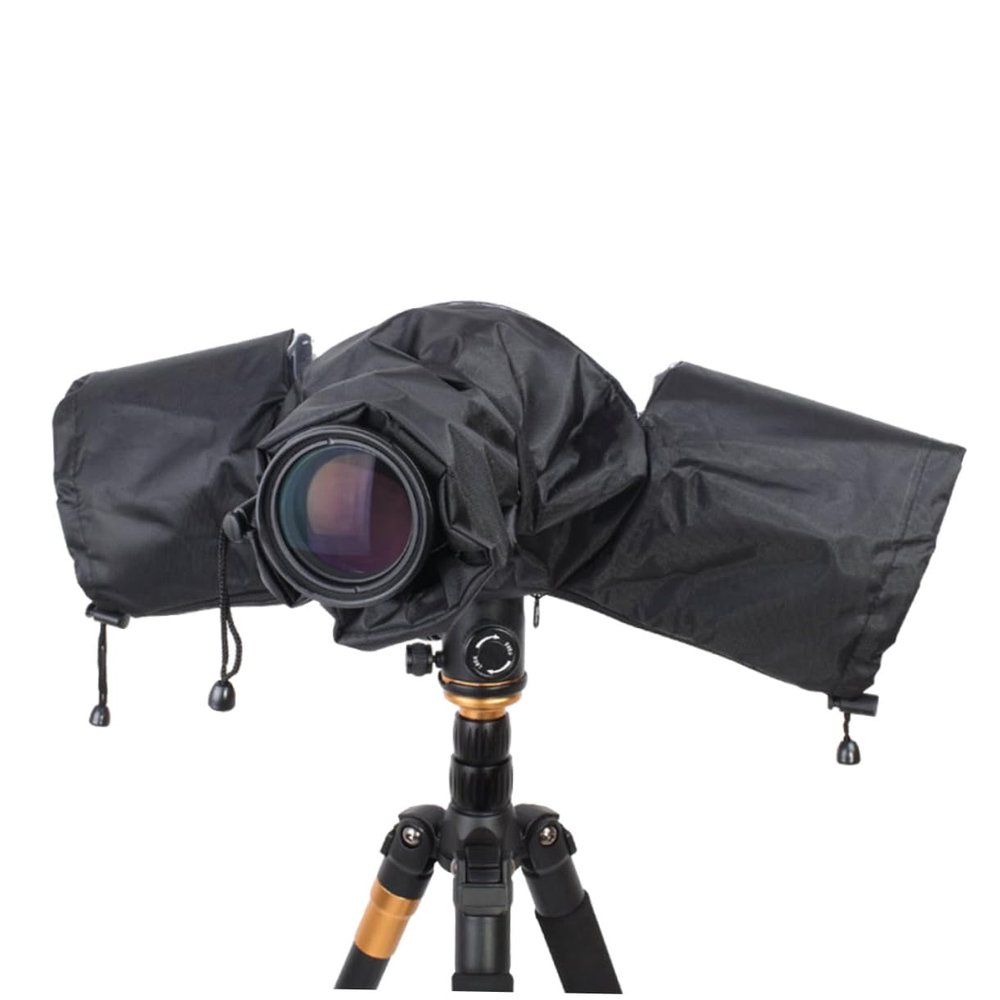 DOITOOL 1pc Camera Rain Cover Elastic Zippered Tripod Access Lens Rain for Outdoor Photography