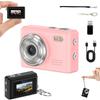 Mini Digital Camera Keychain Tiny Pixel Hd 1080p Retro Keychain Camera Micro Portable That Works Camera for Travel Study Recording (Pink-No Memory Card) view 1