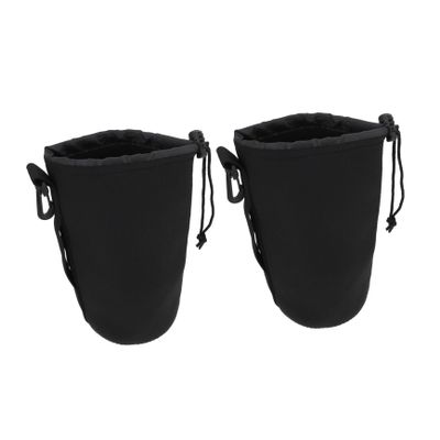 ARTIBETTER 2pcs Xl Drawstring Neoprene Lens Pouch Camera Lens Bag with Flexible Insulation Shockproof Protection for Dslr Hobbyist Photographers