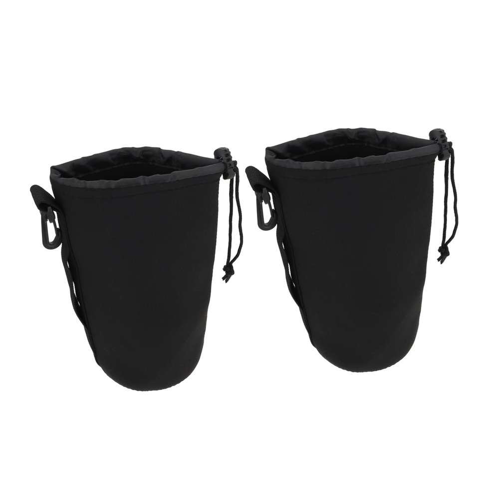 ARTIBETTER 2pcs Xl Drawstring Neoprene Lens Pouch Camera Lens Bag with Flexible Insulation Shockproof Protection for Dslr Hobbyist Photographers