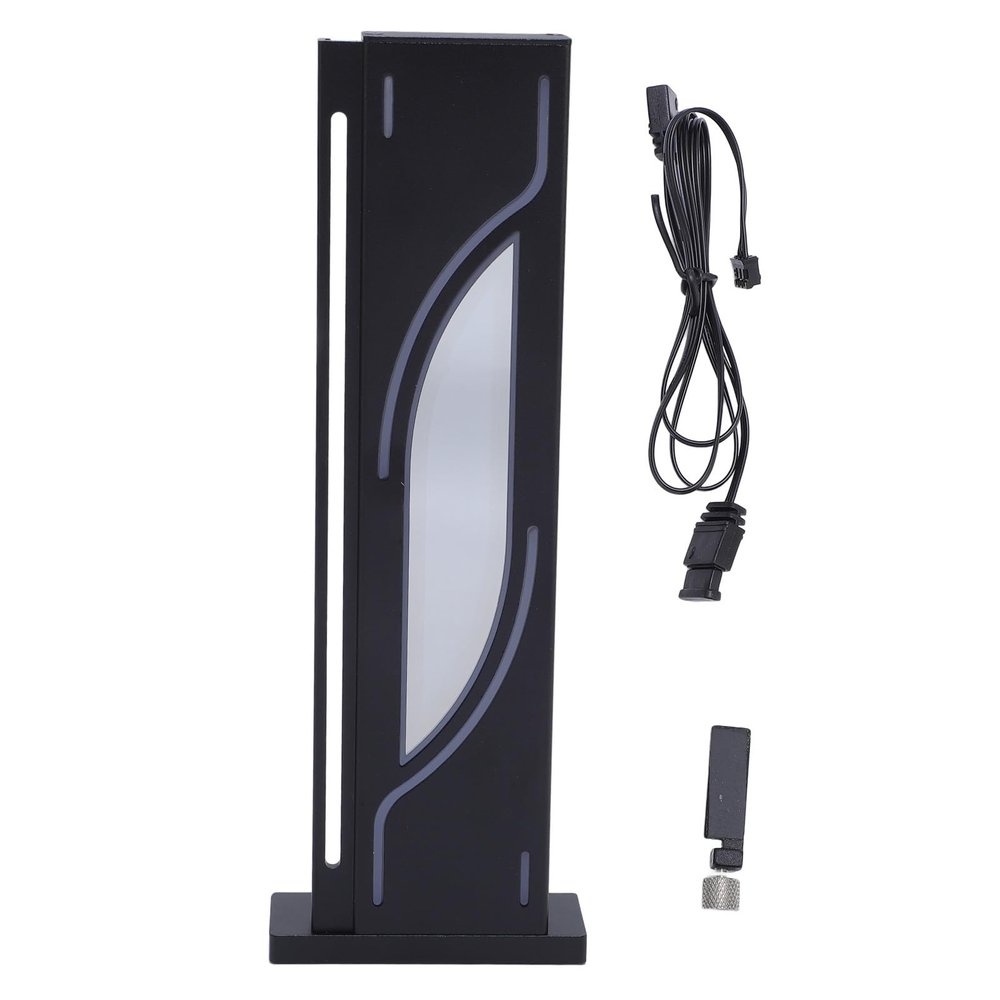 ARGB GPU Support Bracket, Graphics Card Support with Magnetic Base, 0.75~6.02in Height Adjustable Holder, Vertical Mount, Anti Sag Video Card Bracket, 3PIN 5V (Black)