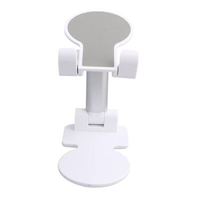 POPETPOP 1pc Telescopic Mobile Phone Bracket Creative Folding Desk Holder for Smartphones and Tablets Metal Stand for Home Office Living Room White