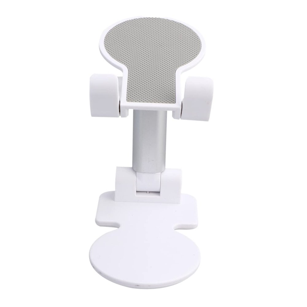 POPETPOP 1pc Telescopic Mobile Phone Bracket Creative Folding Desk Holder for Smartphones and Tablets Metal Stand for Home Office Living Room White