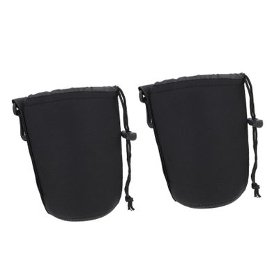 Angoily 2pcs Camera Bag Lens Pouch Neoprene Lens Case Pouch for Dslr Professional Camera Accessories Carabiner Attachment