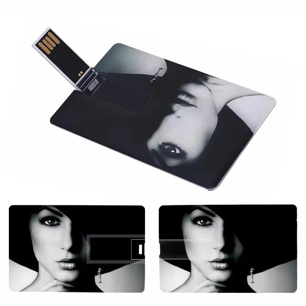 Custom Credit Card USB Flash Drive, 50 Pack Personalized Black Card USB 2.0 Flash Drive, Ideal for Business, Education, Corporations, Photography & Music Studios (128 GB,Without Box)