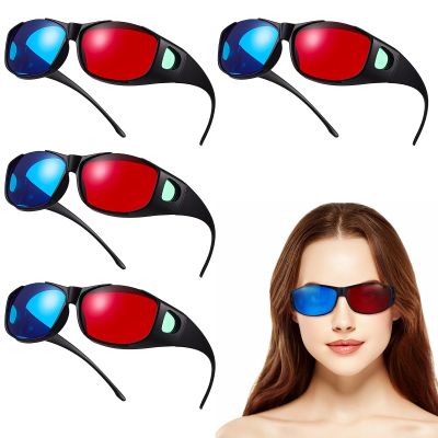 DOITOOL 5 Pcs Glasses for Movies Projectors Lightweight Red Glasses Comfortable Fit for All Head Effect for Immersive Viewing Experience