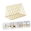 ARTIBETTER Vinyl Record Rack Cd Storage Rack Book Organizer Hollow Triangle Desktop Disc Holder Gold view 4