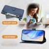 ZXL Blue Wallet with Card Holder for Women Men PU Leather Magnetic Snap Flip Zipper Strap Wallet Phone Case for iPhone6G/iPhone7G/iPhone8G/iPhoneSE2 2020/iPhoneSE3 2022 view 2