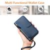 ZXL Blue Wallet with Card Holder for Women Men PU Leather Magnetic Snap Flip Zipper Strap Wallet Phone Case for iPhone6G/iPhone7G/iPhone8G/iPhoneSE2 2020/iPhoneSE3 2022 view 3