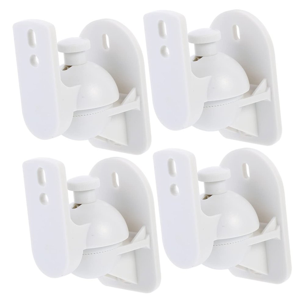 DOITOOL 4Pcs Adjustable Rotating Speaker Wall Mounts for Satellite Surround Sound Compatible Speakers for Home Theater Setup Black