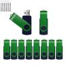 10 Pack 32GB USB Flash Drive,XUANREG USB 2.0 Thumb Drives Bulk Drive Memory Stick with Sticker Paper and Lanyards, Bulk USB Drives Green view 1