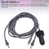 Serounder 3 in 1 Satellite Replacement Cable, IP68 Satellite Replacement Cable, 18AWG Satellite Dish DC Car Charger Power Adapter for Car RV Truck (5m) view 3