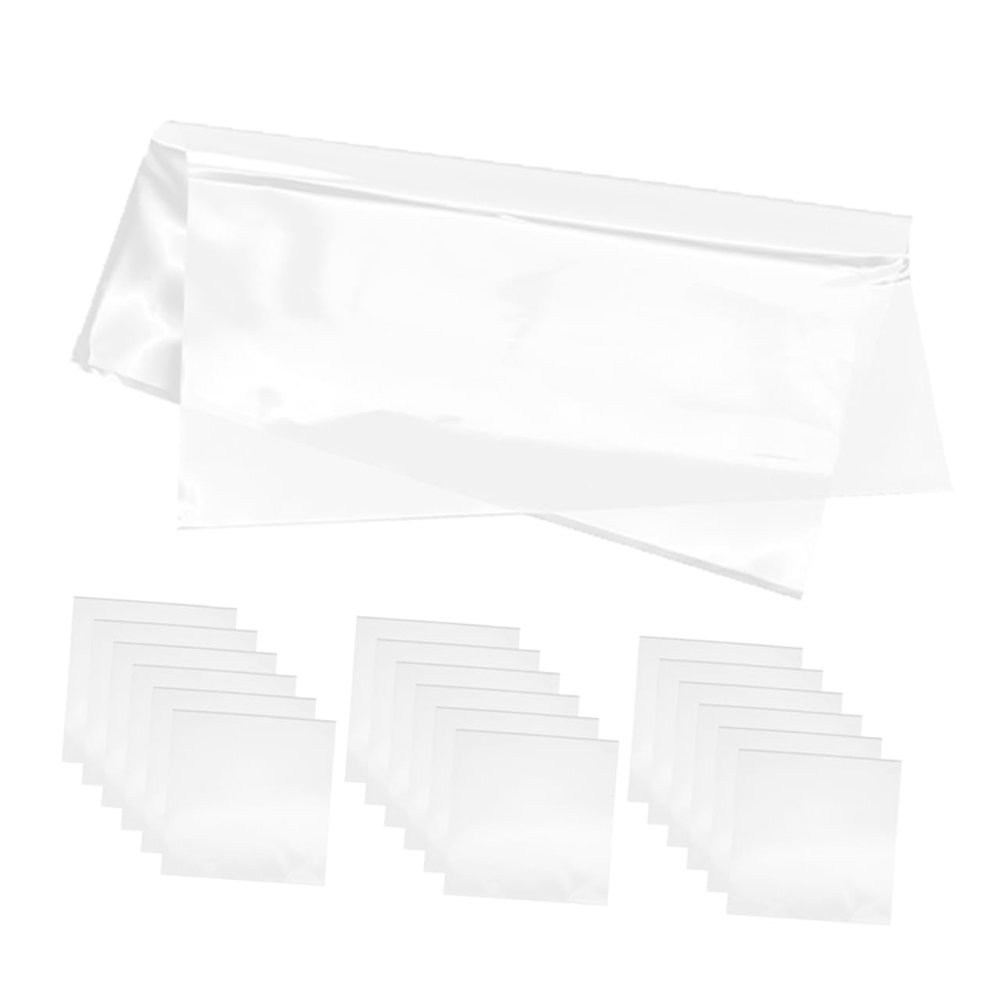 JECOMPRIS 60pcs Vinyl Record Sleeves Adhesive Outer Covers for Protecting Album Covers No-Acid for Vinyl Record