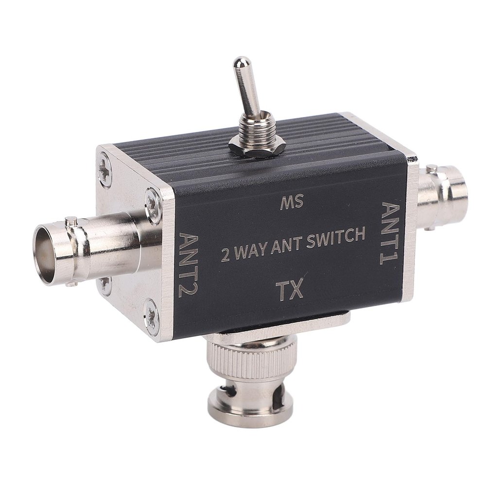 2 Way Antenna Switch, Wideband Three Position Coax Switch for 0-50MHz Antenna with BNC Connector 100W Maximum Power, SO-239 Connectors