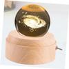 PRETYZOOM USB Crystal Ball Night Light with Beech Base Table Ornament view 2